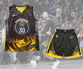 Підліткова дитяча чорна баскетбольна форма Карі 30 Голден Стейт Nike Curry Golden State Warriors