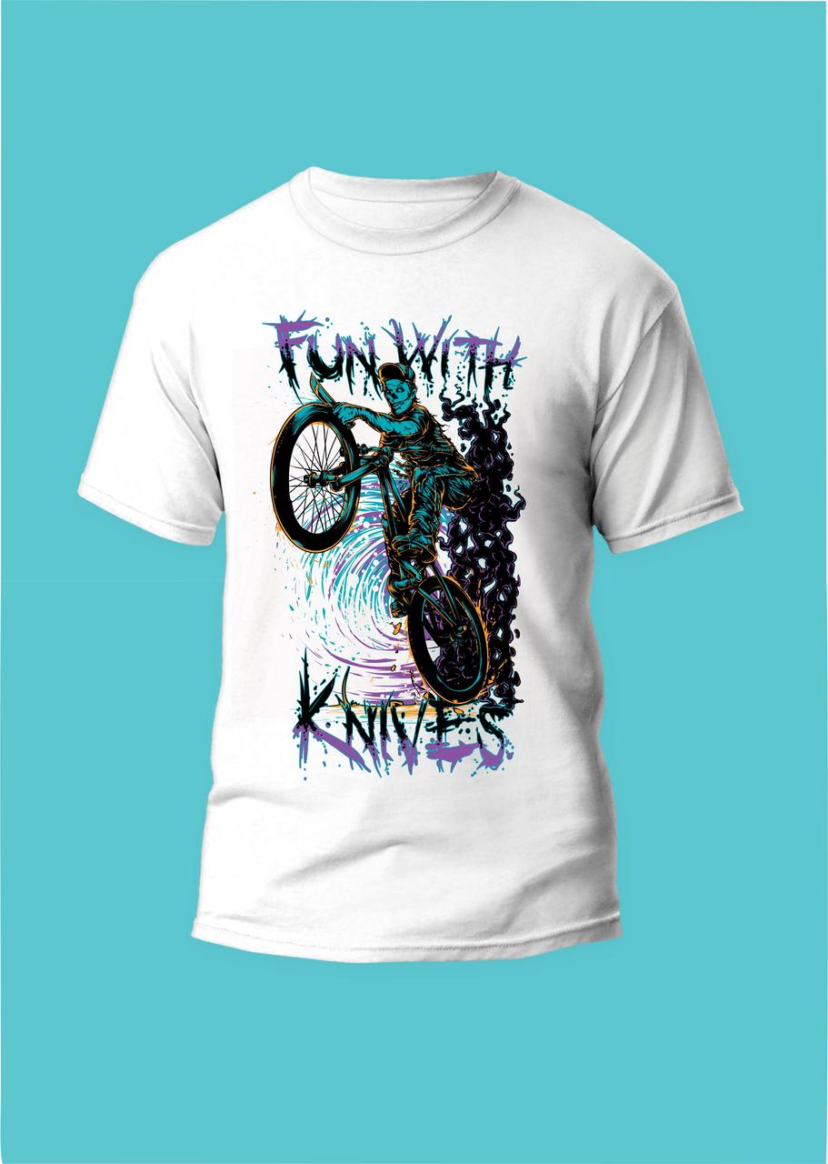 Футболка YOUstyle Розваги з ножами (Fun with knives) 1062 White, фото 1