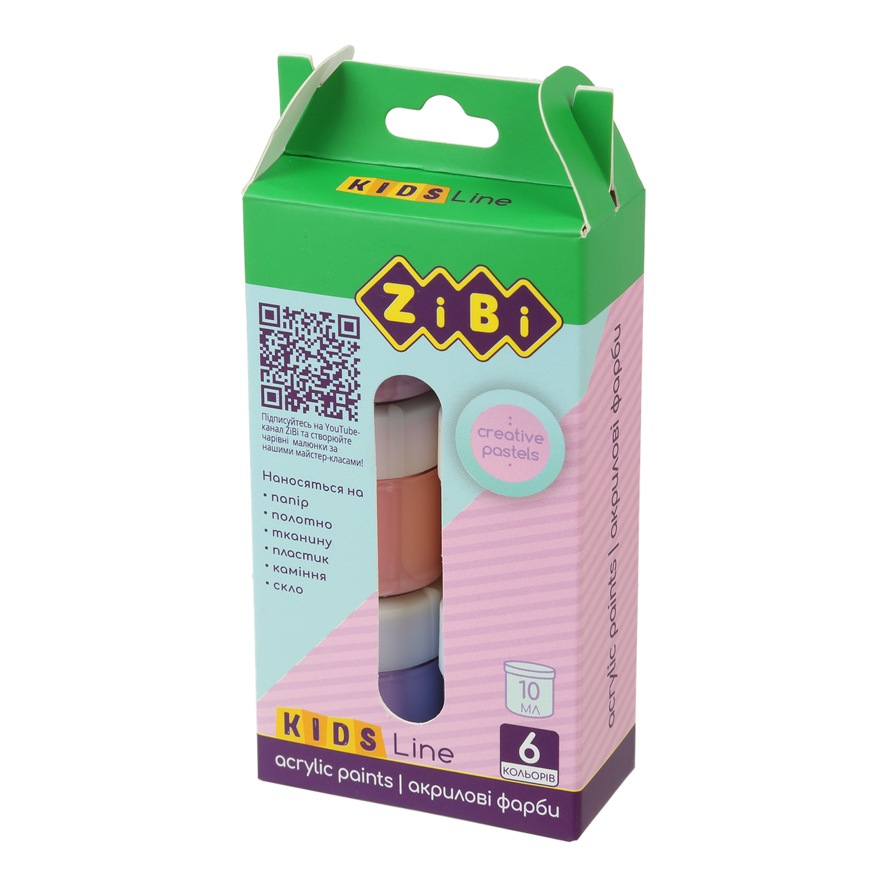 Акрил 6 кольорів х 10 мл PASTEL, KIDS Line
