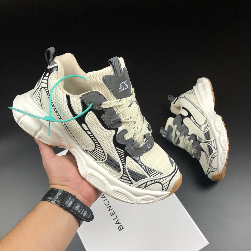 Жіночі кросівки Balenciaga 3XL сіточка стильні молодіжні бежеві