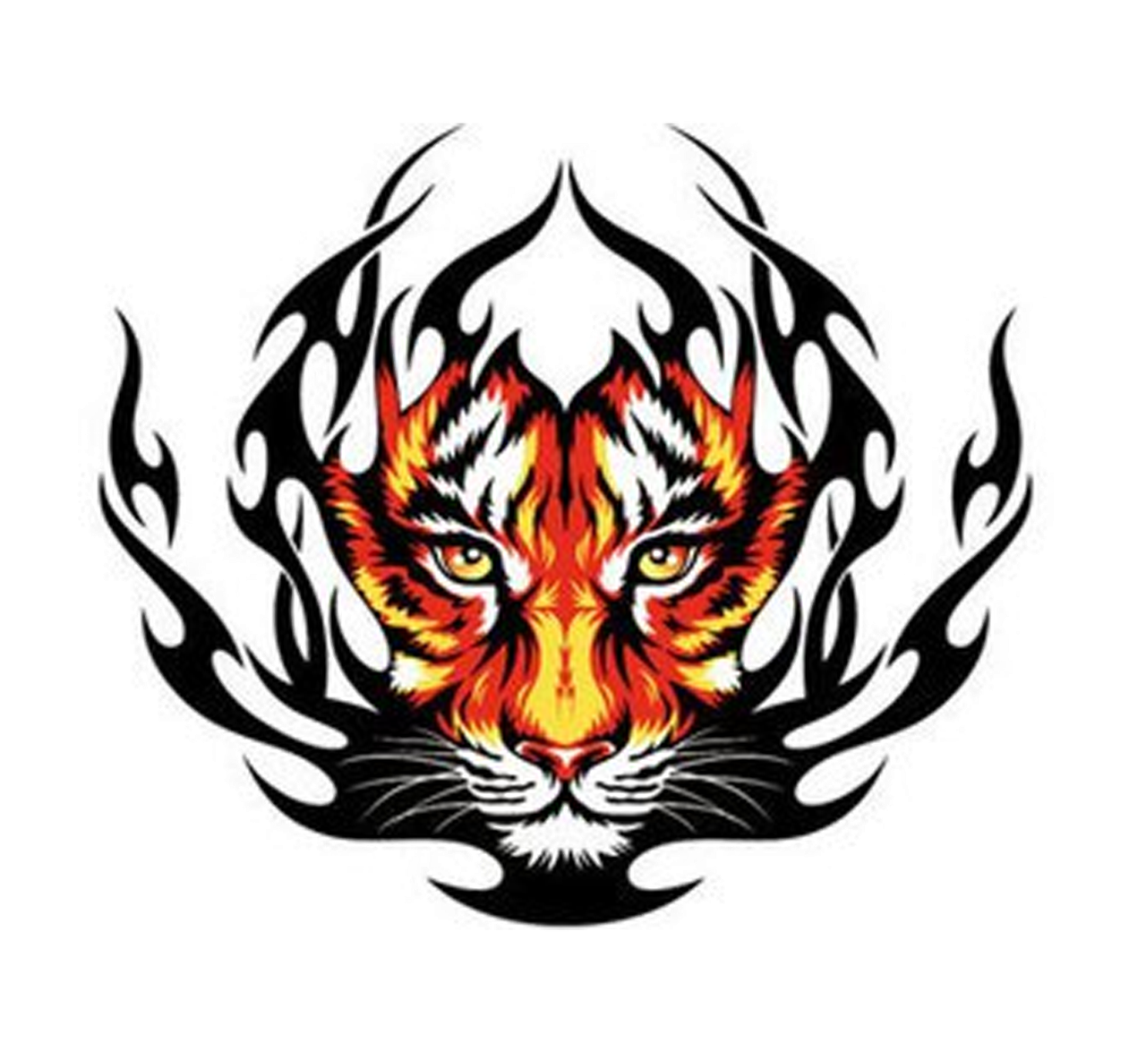 Вінілова наклейка Тигр 30*30 на авто. Декоративна наклейка на капот або скло машини.