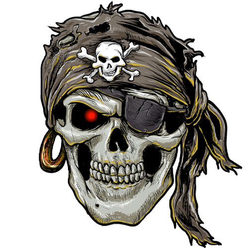 Наклейка на авто Пірат череп 15*15 см. Вінілова наклейка на капот або скло машини.
