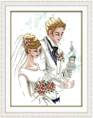Набір для вишивання за нанесеною на канву схемою "Wedding (4)". AIDA 14CT printed 36*46 см