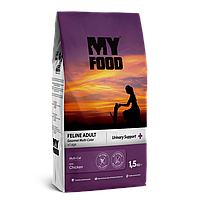 Сухий Корм Myfood Суперпреміум для дорослих вибагливих котів з Куркою 1,5 кг