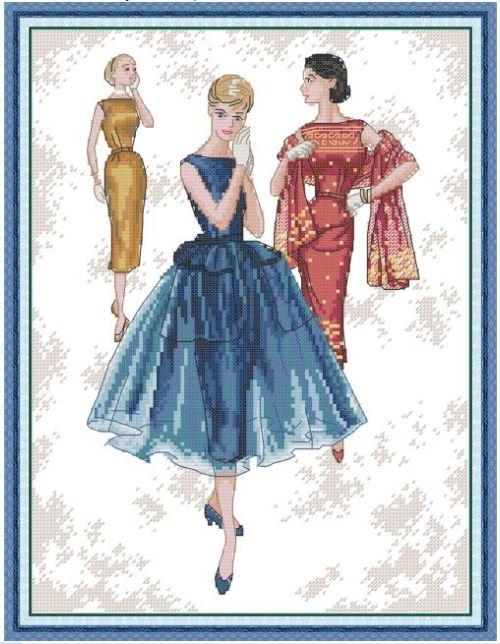 Набір для вишивання за нанесеною на канву схемою "Simple Vintage Style". AIDA 14CT printed 30*38 см