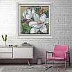 Набір для вишивання за нанесеною на канву схемою "Oil Painting Magnolia". AIDA 14CT printed 58*58 см, фото 10