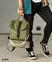 Чоловічий рюкзак ReneDouble хакі, Місткий рюкзак, Міський рюкзак з відділенням для ноутбука