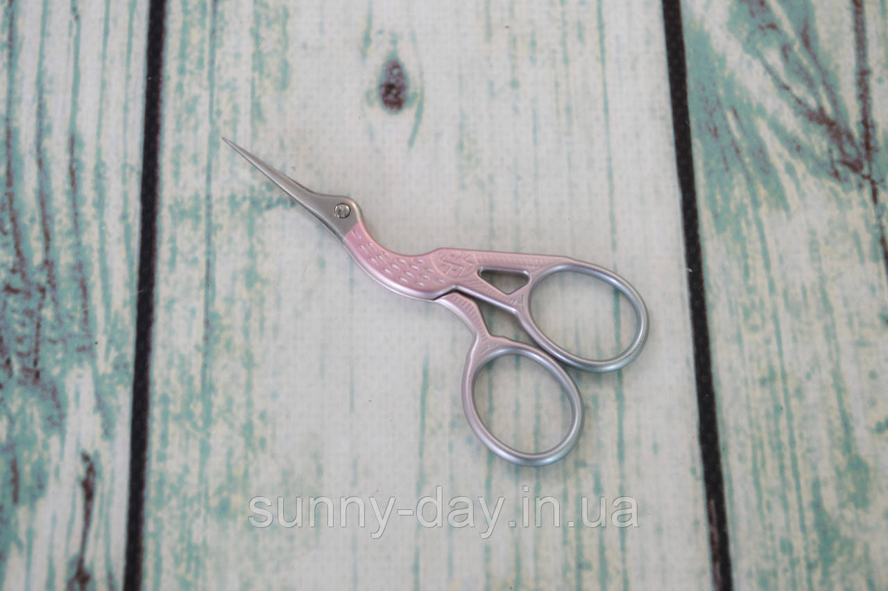 Ножиці для рукоділля "Цапельки" колір - рожевий перловий 9см, фото 1