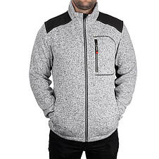 Куртка в'язана SOFTSHELL сірого кольору з чорними вставками, тканина 100% поліестер 270 G, з кишенею на грудях, фото 3