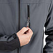 Куртка SOFTSHELL темно сіро-чорна, тришарова, тканина стрейч 300 GSM 100D з водо-, вітрозахистом, розмір XL, фото 6