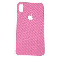 Захисна плівка-наклейка на кришку телефона для Apple iPhone XS (5.8") Carbon Pink
