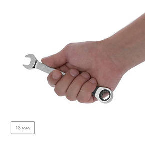 Ключ комбінований з тріскачкою 13мм Cr-V; PROF DIN3113 INTERTOOL XT-1353, фото 3