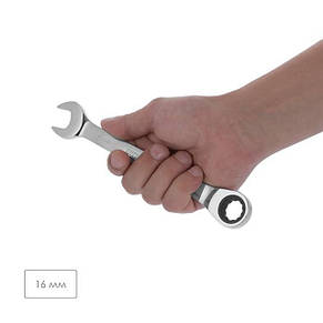 Ключ комбінований з тріскачкою 16мм Cr-V; PROF DIN3113 INTERTOOL XT-1356, фото 3