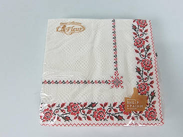 Серветка (ЗхЗЗ, 16 шт.) La Fleur Рожева хустка (1311) (1 пачка)