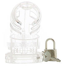 Чоловічий пояс вірності ManCage №2 Transparent 3.5 Inch, прозорий, фото 3