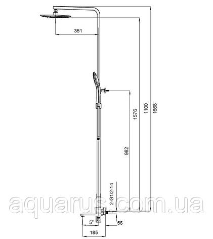 Душова колона зі змішувачем KOER KB-56009-05 (Колір чорний) (KR3507), фото 3