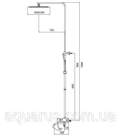 Душова колона зі змішувачем KOER KB-56007-05 (Колір чорний) (KR3461), фото 3
