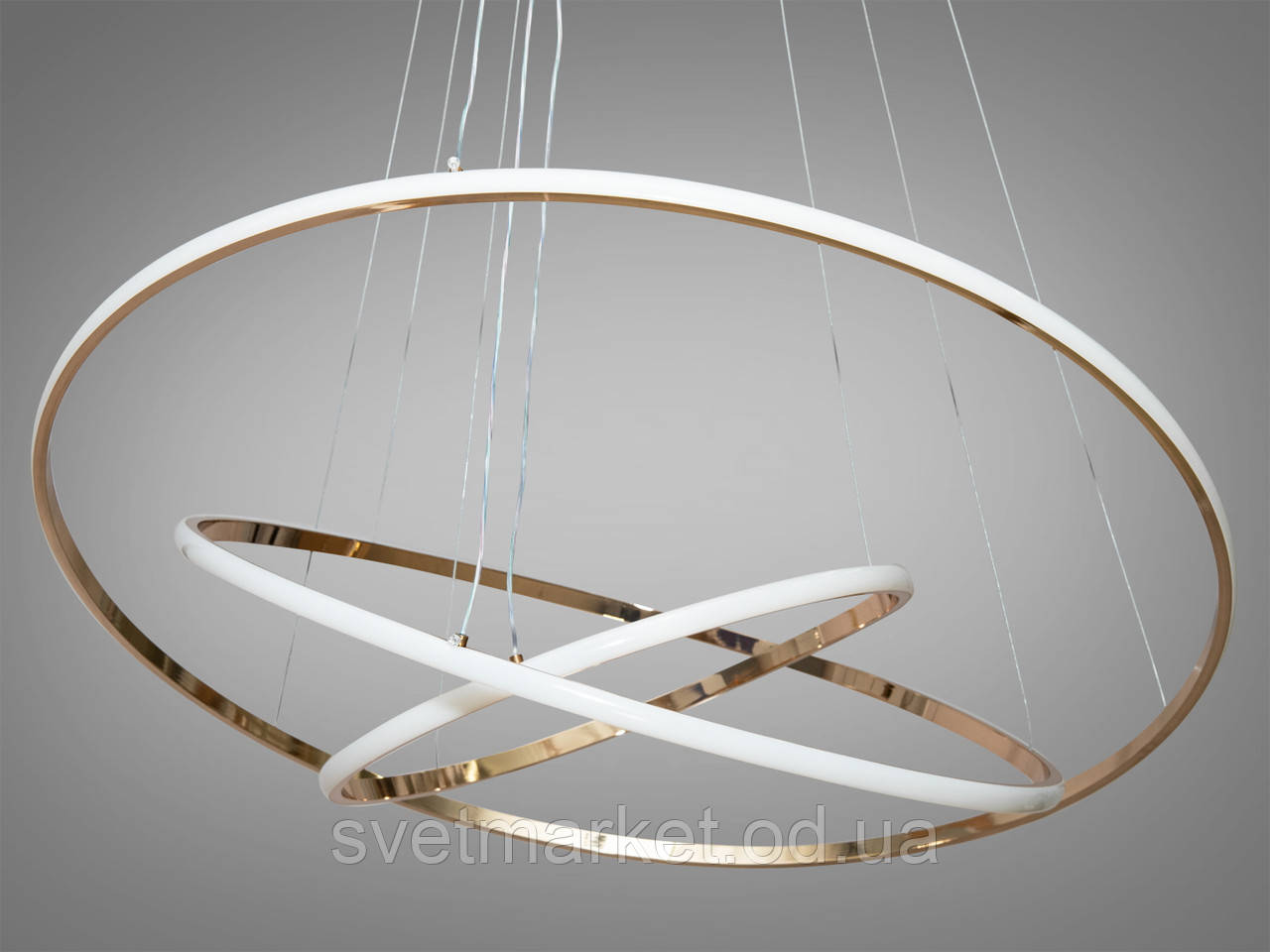 Сучасна світлодіодна люстра кільця MD9079-3AG-800+600+400 dimmer, фото 1