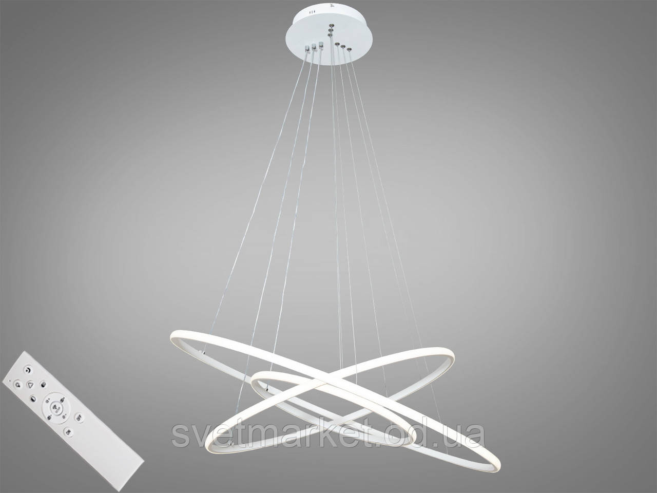 Яскрава диммируемая підвісна люстра MD9079-3AWH-600+400+200 dimmer, фото 1