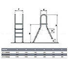 Сходи для напівзаглиблених басейнів Hayward (5 сходинок), AISI-304, фото 2