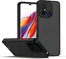 Матовий протиударний чохол для Xiaomi Redmi 12C чорний бампер