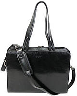 Женская деловая сумка, портфель из натуральной кожи Sheff черная TS