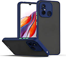 Матовий протиударний чохол для Xiaomi Redmi 12C синій бампер