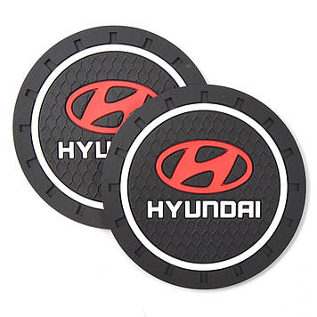 Килимки в підстаканник  Hyundai 7см 2шт антиковзаючі