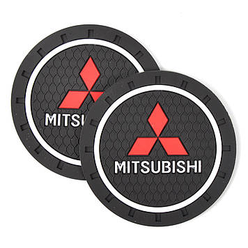 Килимки в підстаканник  Mitsubishi 7см 2шт антиковзаючі