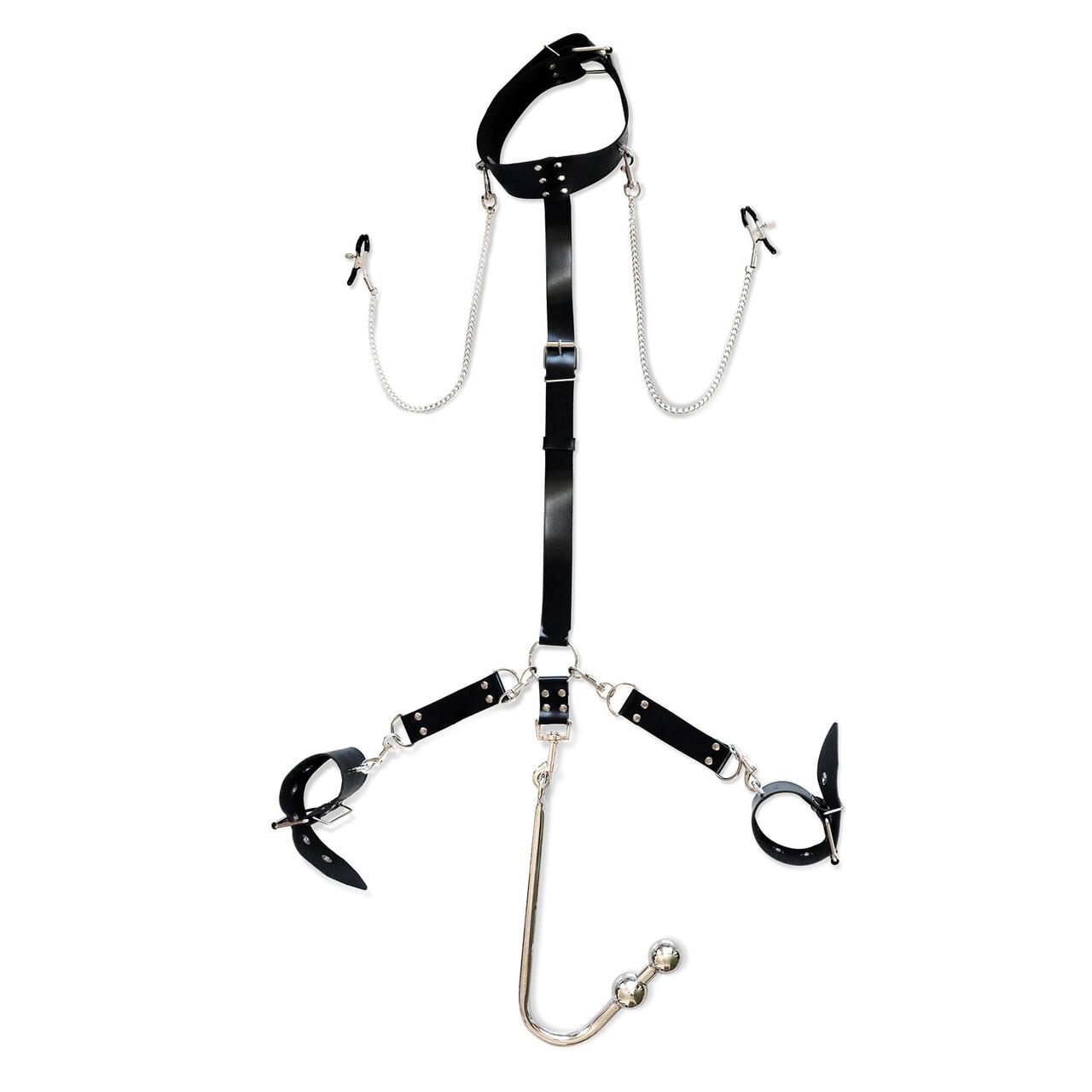 Бондажний набір з металевим анальним гаком No3 Art of Sex Beatrice Bondage set with anal hook No3, фото 1