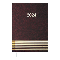 Щоденник датований А5 2024 PARALLEL BUROMAX бордовий BM 2107-13