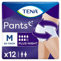 Подгузники для взрослых Tena Pants Plus Night Трусы ночные размер Мedium 12 шт (7322540839913)