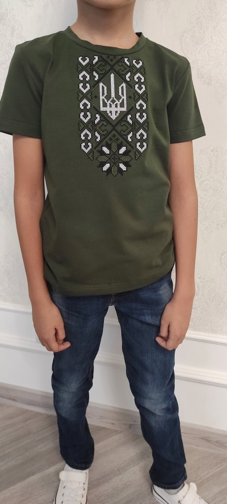 Дитяча футболка  патріотична з вишивкою Воля 5, футболка вишивка, футболка вишиванка, футболка з вишиванкою