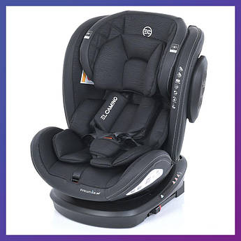 Дитяче автокрісло із системою Isofix від народження до 12 років, El Camino Evolution 360 Black Striped чорне