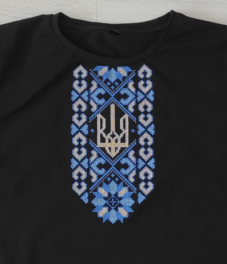 Дитяча футболка патріотична з вишивкою Патріот 1 на чорному, футболка вишивка, футболка вишиванка, футболка з вишиванкою, фото 1