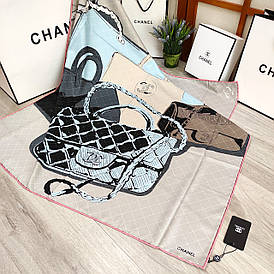 Хустка шовкова C.H.A.N.E.L з ручною підшивкою