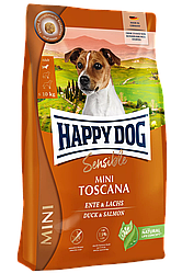 Корм для собак Хепі Дог Сенсибл Міні Тоскана Happy Dog Sensible Mini Toscana 800 г з качкою та лососем
