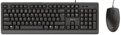 Комплект клавіатура та миша Trust Primo, USB-A, EN/UKR, Чорний, фото 1