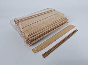 Палички для суші бамбукові в паперовій інд. пакованні 230 мм d=4,2 мм 100 шт./пач. (30 уп./ялій) БУРИЙ (1 пачка)