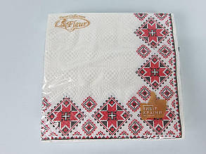 Паперова двошарова серветка (ЗЗЗЗЗ, 16 шт.) La Fleur Вишиванка (307) (1 пачка)