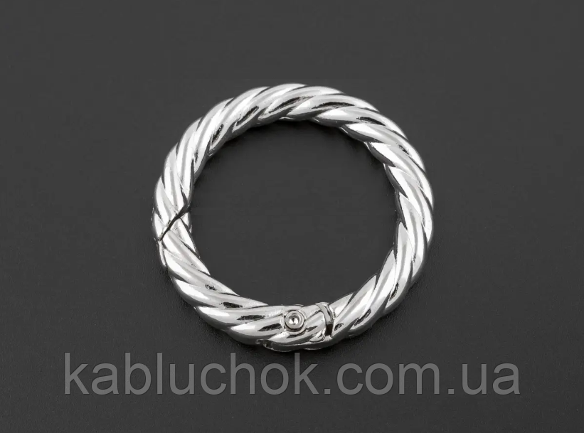 Кільце карабін для сумки 20 мм, нікель, фото 1