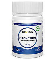 Микроэлемент Магний Biotus Magnesium with Vitamin B6 60 Tabs BIO-530203 DM, код: 7778383