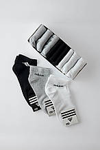 Комплект чоловічих шкарпеток Adidas (Адідас) 9 пар | Шкарпетки повсякденні спортивні Набір шкарпеток у коробці