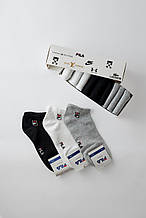 Комплект чоловічих шкарпеток Fila (Філа) 9 пар | Шкарпетки повсякденні спортивні Набір шкарпеток у коробці