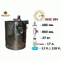 Медогонка 4-х рамочная поворотная нержавеющая AISI 304 с электроприводом 220/12 В