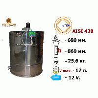 Медогонка 4-х рамочная поворотная нержавеющая AISI 430 с электроприводом 12В