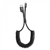 Кабель usb Baseus (CALSR-01) Fish eye Spring Data Cable Lightning Black