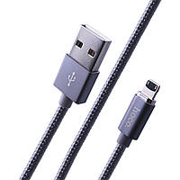 Кабель usb Hoco U40A Lightning (1m) Metal Gray