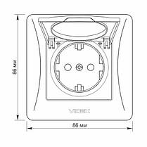 Розетка Videx Binera біла 1ая із заземленням і кришкою VF-BNSK1GC-W, фото 3