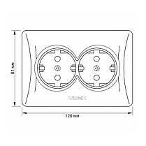 Розетка Videx Binera біла подвійна із заземленням VF-BNSK2G-W, фото 3